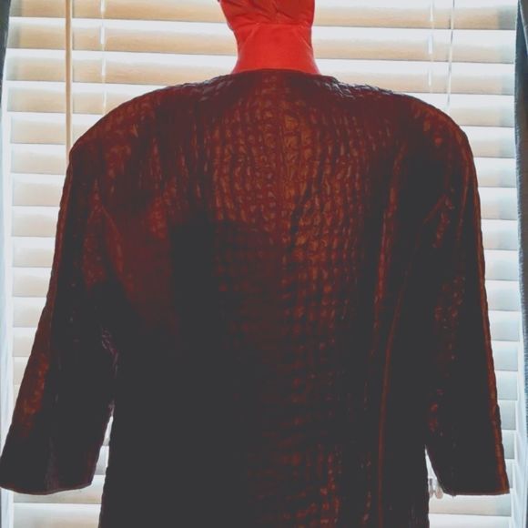 FF π WORTH NEW YORK SNAP CLOSURE LINED BURGUNDY BROWN QUILTED JACKET - Picture 3 of 5